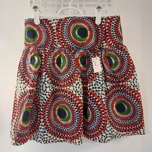 Vibrant Multicolor African Patterned Skirt